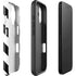 Black and White Geometric Stripes iPhone 16 Plus Impact Case