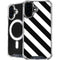 Black and White Geometric Stripes iPhone 16 Plus MagSafe Case