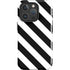 Black and White Geometric Stripes iPhone 16 Pro Impact Case