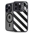 Black and White Geometric Stripes iPhone 16 Pro Max Kickstand Case