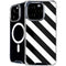 Black and White Geometric Stripes iPhone 16 Pro Max MagSafe Case