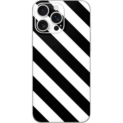 Black and White Geometric Stripes iPhone 16 Pro Max Skin