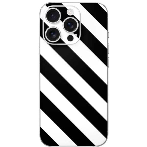 Black and White Geometric Stripes iPhone 16 Pro Skin