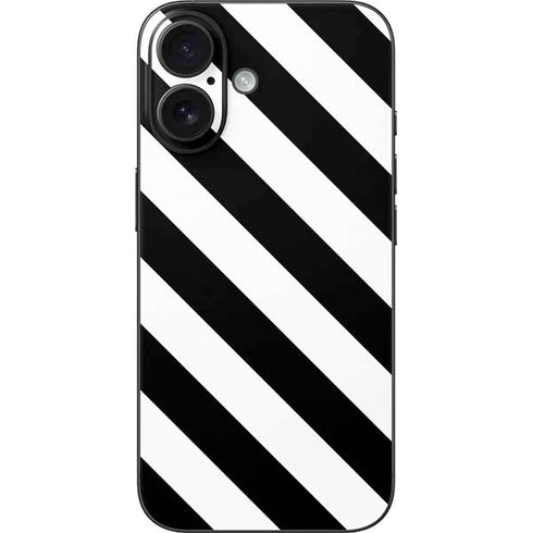 Black and White Geometric Stripes iPhone 16 Skin