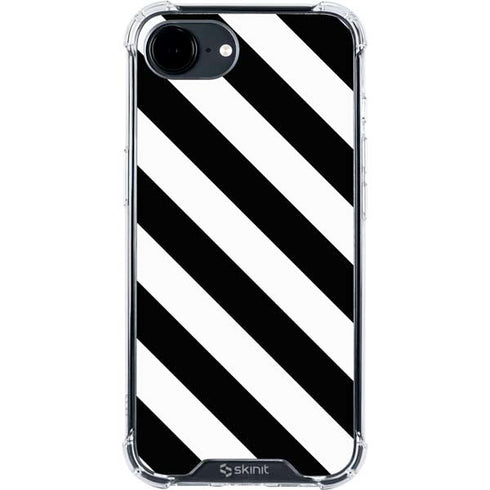 Black and White Geometric Stripes iPhone 16e Clear Case