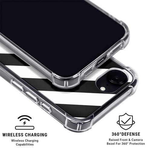 Black and White Geometric Stripes iPhone 16e Clear Case