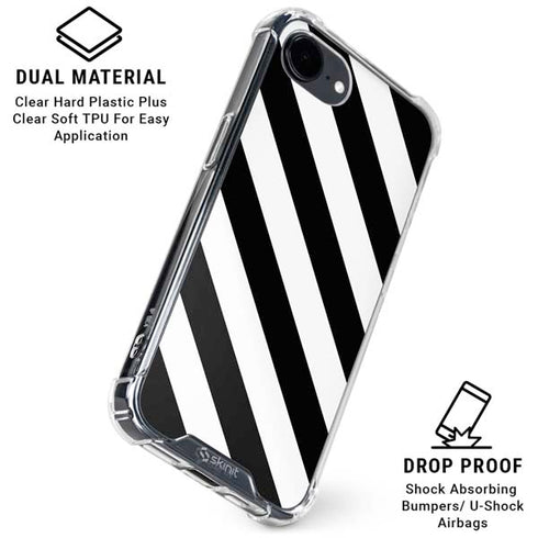 Black and White Geometric Stripes iPhone 16e Clear Case