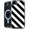 Black and White Geometric Stripes iPhone 16e MagSafe Case