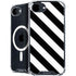 Black and White Geometric Stripes iPhone 16e MagSafe Case