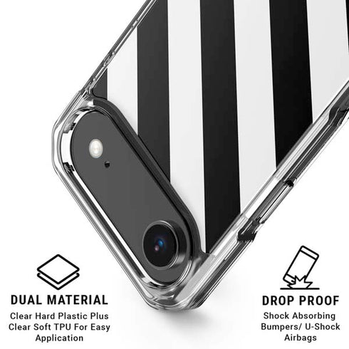 Black and White Geometric Stripes iPhone 17 Air Clear Case