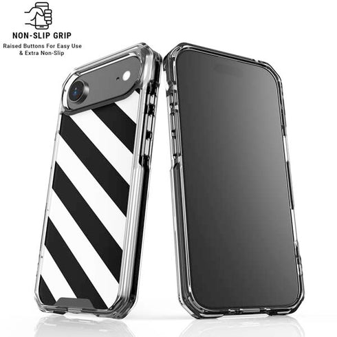Black and White Geometric Stripes iPhone 17 Air Clear Case