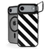 Black and White Geometric Stripes iPhone 17 Air Kickstand Case
