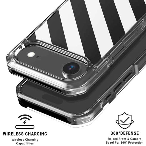 Black and White Geometric Stripes iPhone 17 Air MagSafe Case