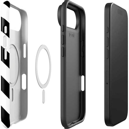 Black and White Geometric Stripes iPhone 17 Air Magsafe Impact Case