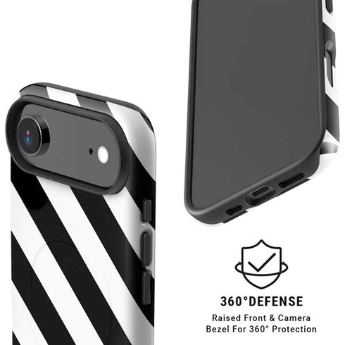 Black and White Geometric Stripes iPhone 17 Air Magsafe Impact Case