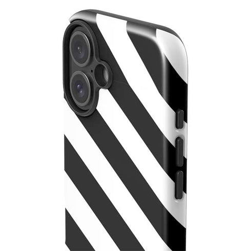 Black and White Geometric Stripes iPhone 17 Impact Case