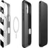 Black and White Geometric Stripes iPhone 17 Magsafe Impact Case