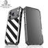Black and White Geometric Stripes iPhone 17 Pro Clear Case