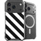 Black and White Geometric Stripes iPhone 17 Pro Max MagSafe Case