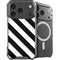 Black and White Geometric Stripes iPhone 18 Pro MagSafe Case