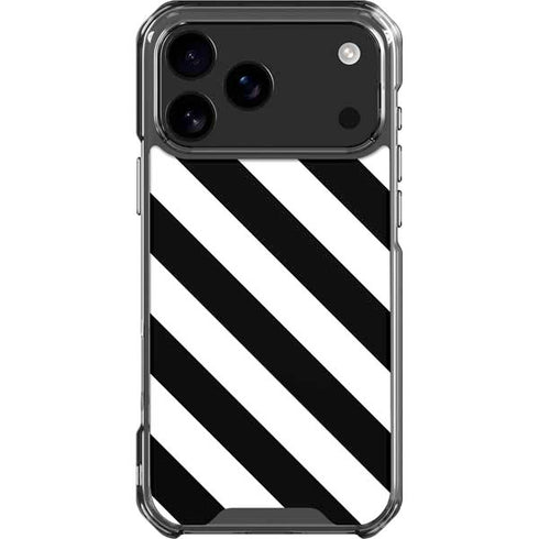 Black and White Geometric Stripes iPhone 18 Pro Max Clear Case
