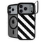 Black and White Geometric Stripes iPhone 18 Pro Max Kickstand Case