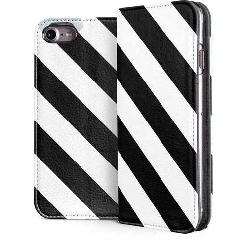 Black and White Geometric Stripes iPhone 7 Folio Case