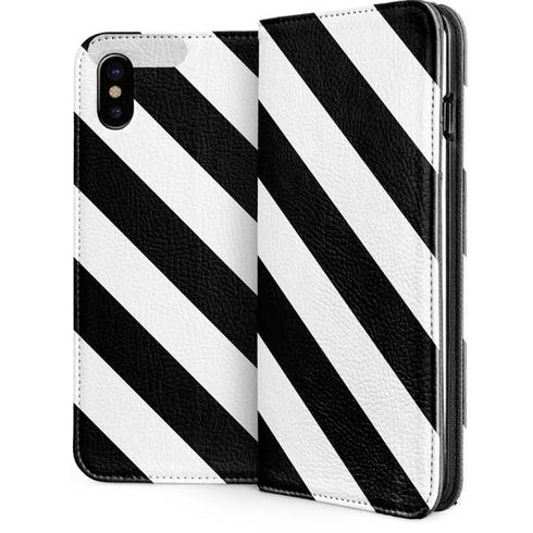 Black and White Geometric Stripes iPhone 8 Folio Case