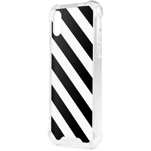 Black and White Geometric Stripes iPhone XS Clear Case