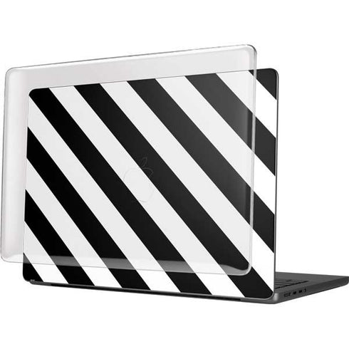 Black and White Geometric Stripes MacBook Pro 14in (2021-24) Case plus Skin
