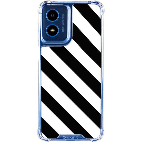 Black and White Geometric Stripes Moto G 5G (2024) Clear Case