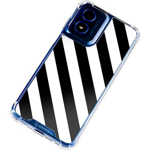 Black and White Geometric Stripes Moto G 5G (2024) Clear Case