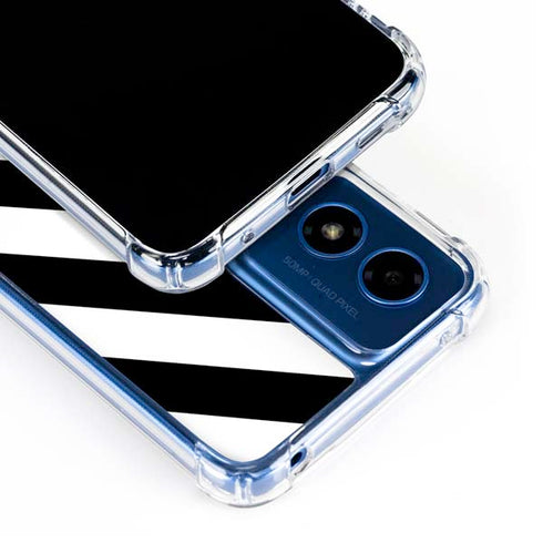Black and White Geometric Stripes Moto G 5G (2024) Clear Case