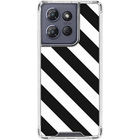 Black and White Geometric Stripes Moto G Play 5G (2025) Clear Case