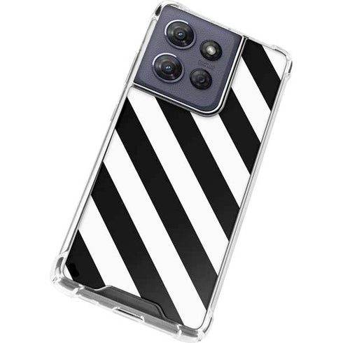 Black and White Geometric Stripes Moto G Play 5G (2025) Clear Case