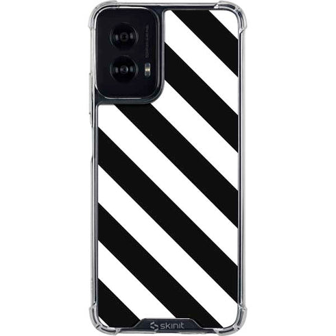 Black and White Geometric Stripes Moto G Power 5G (2024) Clear Case
