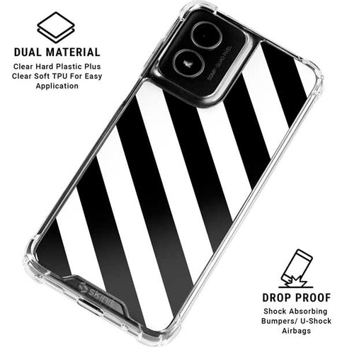 Black and White Geometric Stripes Moto G Power 5G (2024) Clear Case