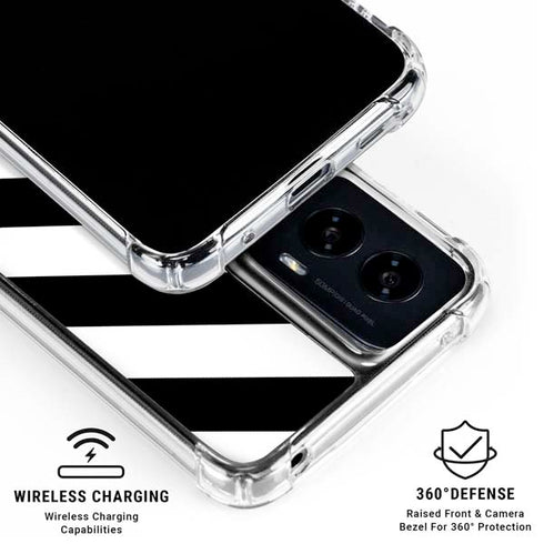 Black and White Geometric Stripes Moto G Power 5G (2024) Clear Case