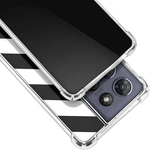 Black and White Geometric Stripes Moto G Power 5G (2025) Clear Case