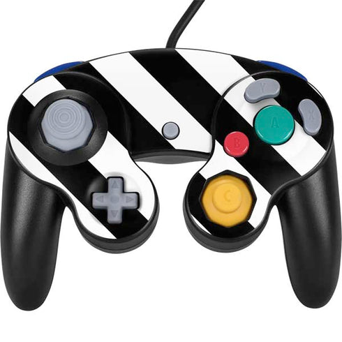 Black and White Geometric Stripes Nintendo Skins