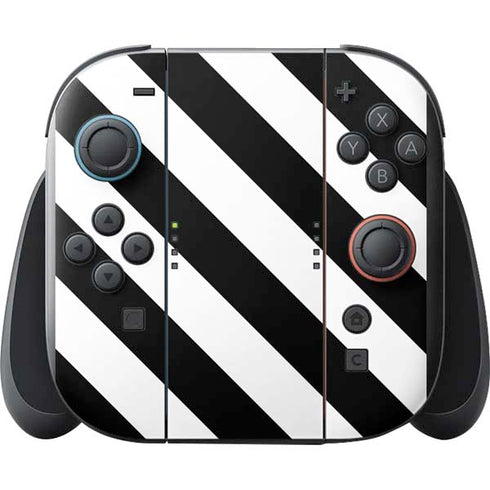 Black and White Geometric Stripes Nintendo Switch 2 (2025) with Joy-Con Skin