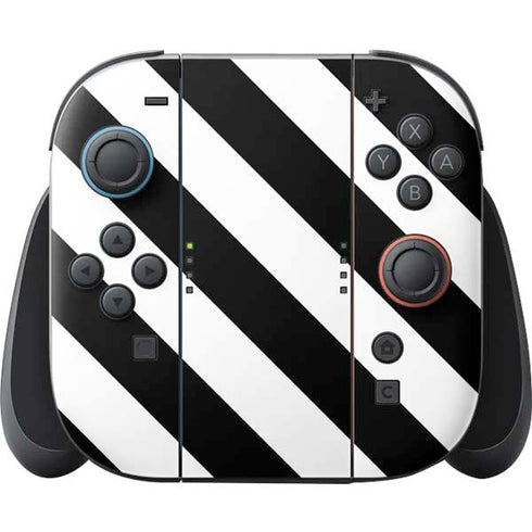 Black and White Geometric Stripes Nintendo Skins
