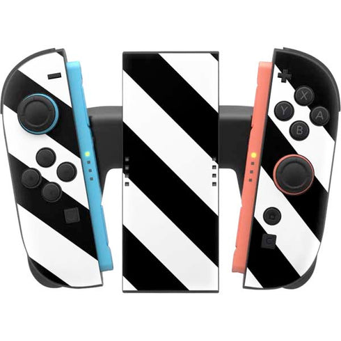 Black and White Geometric Stripes Nintendo Switch 2 (2025) Joy-Con Controller Skin