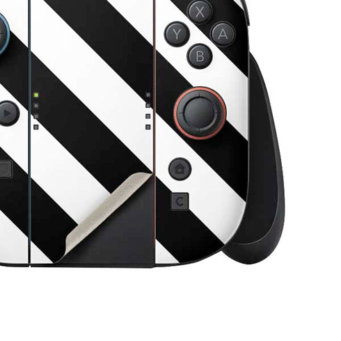 Black and White Geometric Stripes Nintendo Switch 2 (2025) Joy-Con Controller Skin