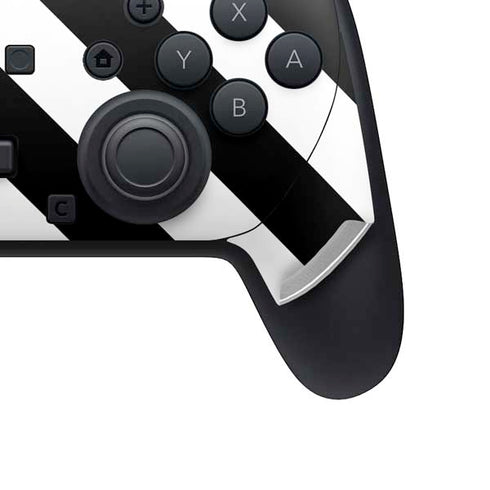 Black and White Geometric Stripes Nintendo Switch 2 (2025) Pro Controller Skin
