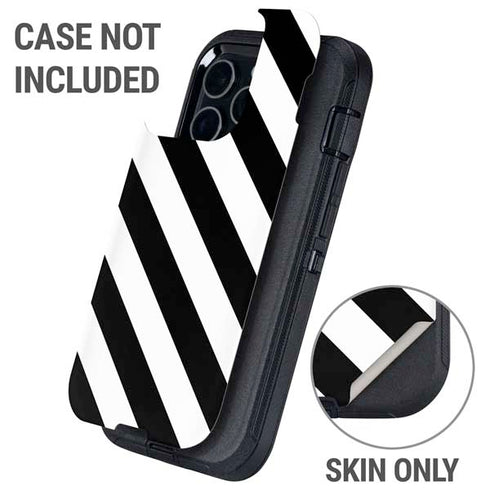 Black and White Geometric Stripes Otterbox Defender iPhone Skin