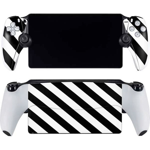 Black and White Geometric Stripes PlayStation Portal Remote Player Skin