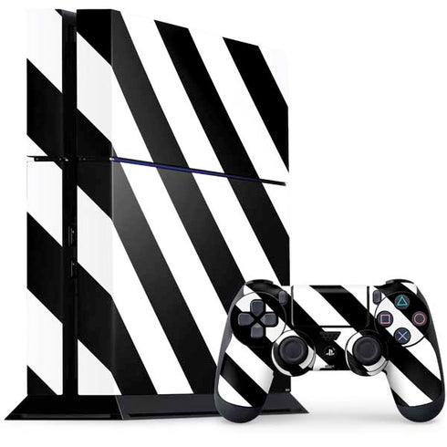 Black and White Geometric Stripes PlayStation PS4 Skins