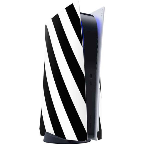 Black and White Geometric Stripes PlayStation PS5 Skins