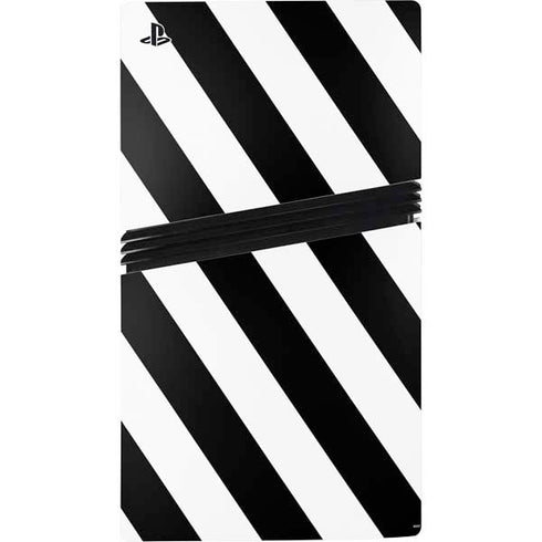 Black and White Geometric Stripes PS5 Pro Disk Console Skin